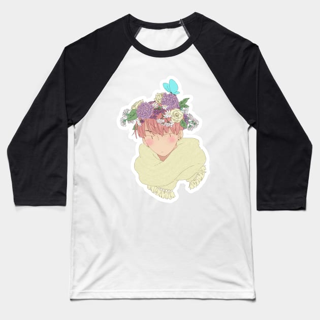 Flower Crown Baseball T-Shirt by Ennun